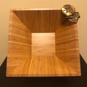 Anthropologie metal sunflower bamboo salad bowl